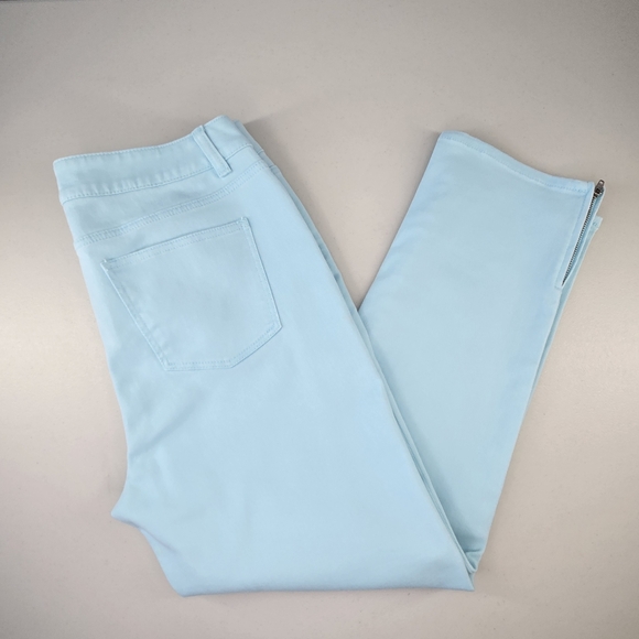 NWT Talbots Heritage Slim Crop Jeans Light Aqua Blue with Zip Hem Size 10 - Picture 5 of 10